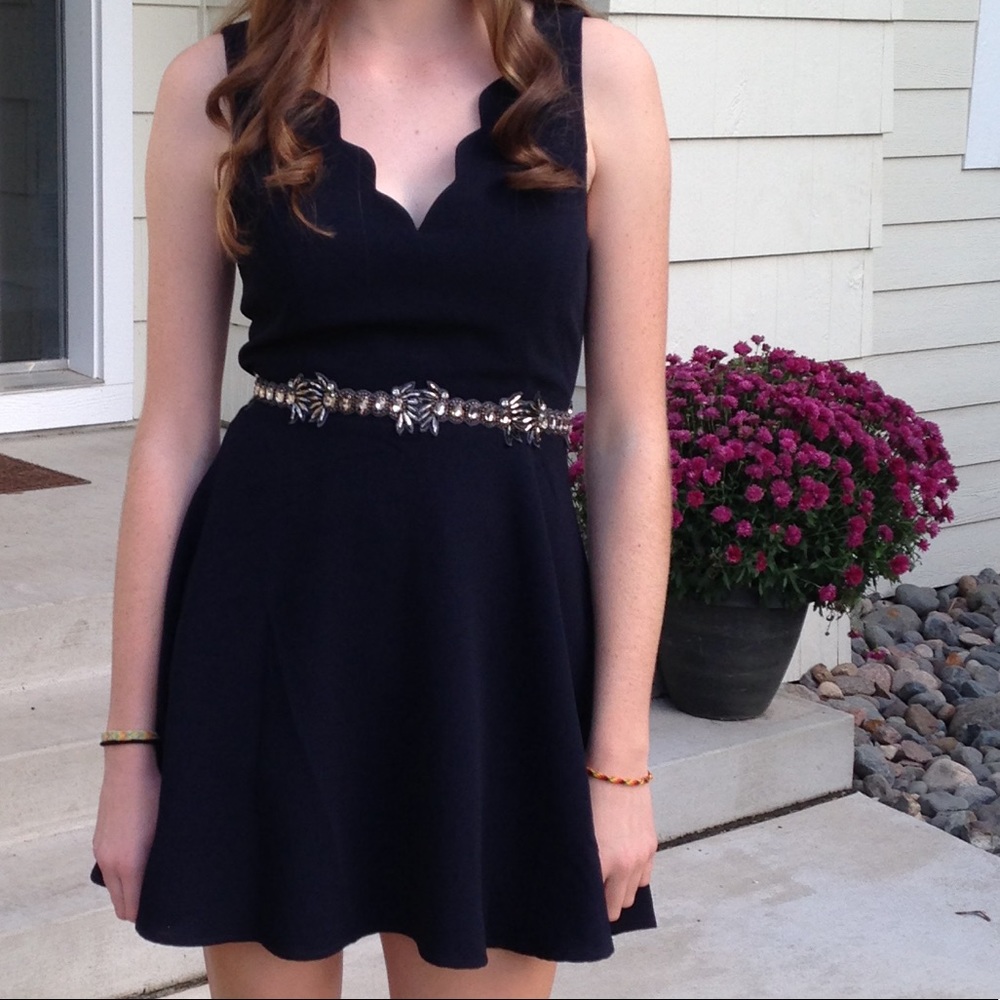 urban outfitters navy blue formal dress!